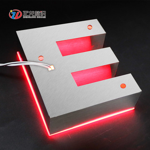 Outdoor door head acrylic luminous mini word stainless steel black titanium frameless positive luminous word led signboard for foreign trade