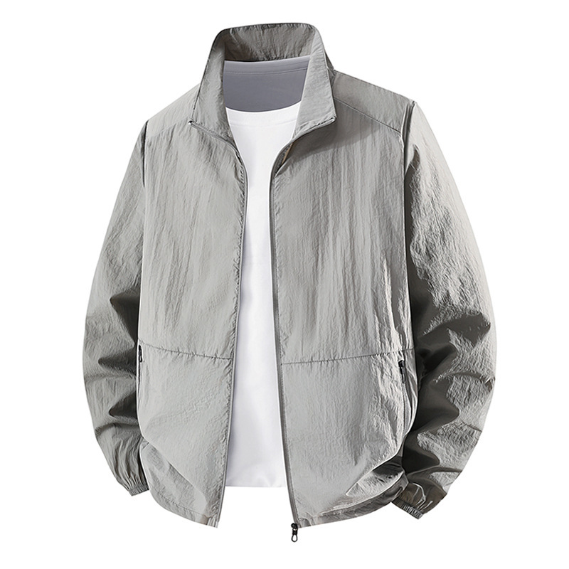 Roupas masculinas de verão, jaqueta fina de seda gelada, secagem rápida, proteção solar, roupas masculinas respiráveis para pesca ao ar livre, roupas de pele_voghion.com