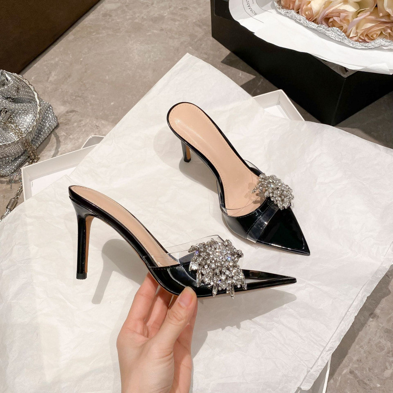 2025 Summer New Party Rhinestone High Heels Pointed Toe Elegant Ladies' Stunning Thin Heel Open-Toe Women's Sandals_vogvips.com
