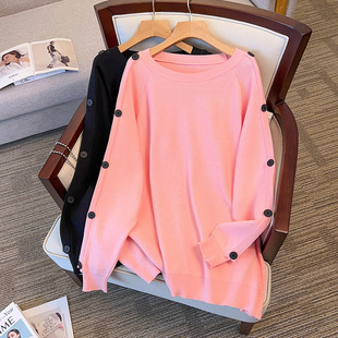 Plus size/300 women's clothing fat M chest circumference 150/160 loose pullover thickened sweater knitted 350 8319