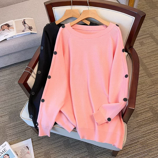 200/ 150kg Plus size women's clothing, size M, bust 150/160, loose pullover thick knitted sweater, suitable for 350 pounds, 8319