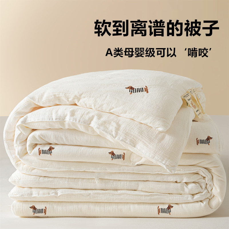 Class a Pure Cotton Embroidered Soy Fiber Quilt Winter Quilt Double Spring & Fall Quilt Quilt Quilt Core Summer Cool Quilt