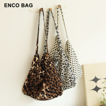 跨境豹纹帆布包斜挎包购物袋潮流大容量休闲百搭单肩包现潮流百搭