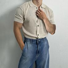 同款针织短袖POLO衫男士夏季薄款韩系高品质修身弹力T恤透气亲肤