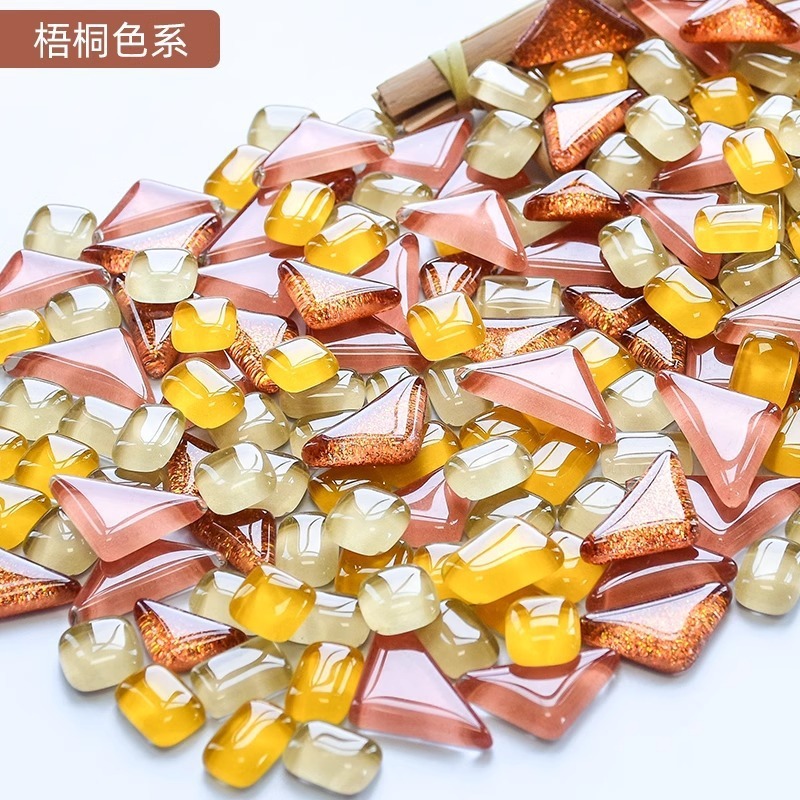 200克diy多元闪粉马赛克集合水晶自由石玻璃儿童手工材料颗粒|undefined
