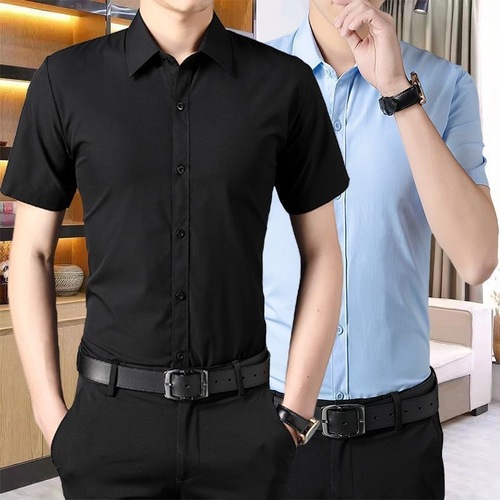 Summer thin men's short-sleeve white shirt workwear professional uniform stylish white dress shirt business casual formal attire