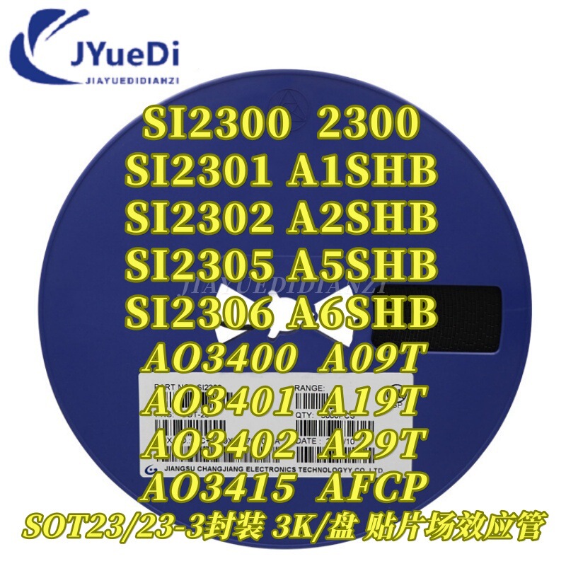 Smd Field Effect Tube Cj/Si2302 Si2301 2300 Ao3400 Ao3401 Ao3402 Sot23