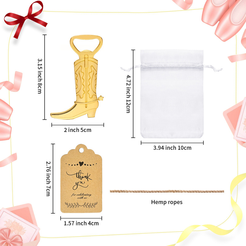 Cross-Border Creative Cowboy Boots Bottle Opener Set European and American Wedding Bridal Shower Birthday Party Party Opener
