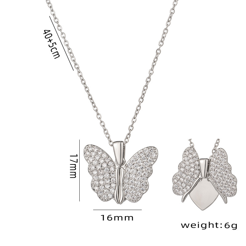 Acier Au Titane Style Simple Papillon Placage Incruster Zircon Pendentif display picture 5