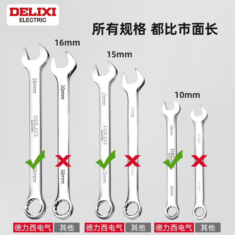 德力西扳手工具套装梅花扳子工具大全套棘轮板手两用开口扳手套装|undefined