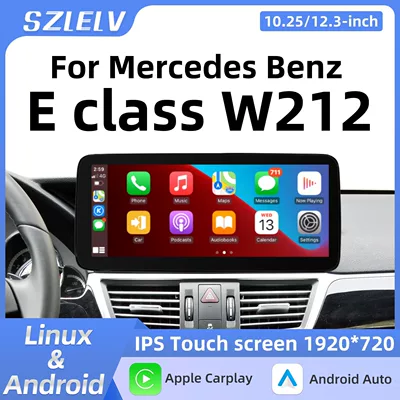 Car Bluetooth Carplay Is Suitable for Mercedes-Benz E-Class 4-Door Model W212 2010-2016 Navigation Center Console Large Screen (DVD Navigation)