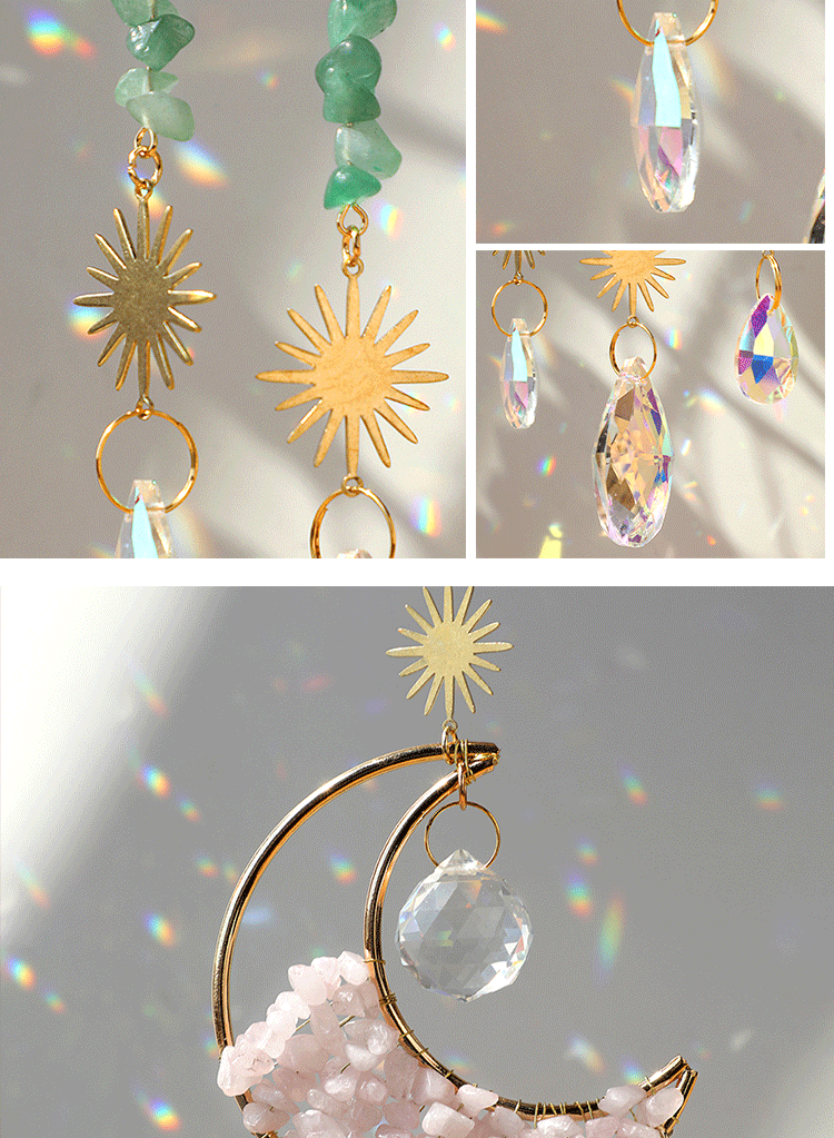 Brillante Estrella Luna Cristal Artificial Vidrio Colgante display picture 1