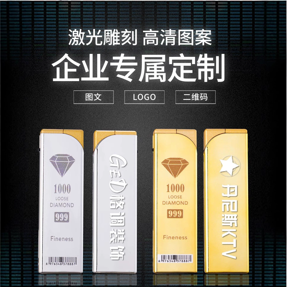 Зажигалка рекламная, ветрозащитная, прямая, синего цвета, металлическая, бренд Гонконга, с возможностью гравировки лазером, прямые поставки с фабрики.