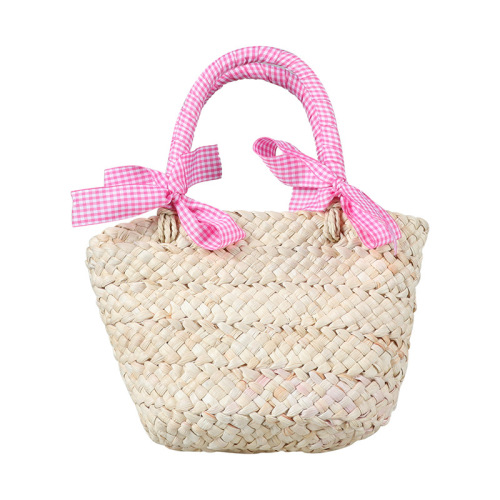 Korean style children's handbag girl's small fresh woven vegetable basket bag summer new girl's beach bag