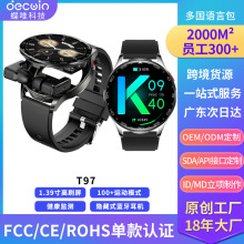 跨境T97耳机手表二合一智能手表高刷屏蓝牙通话健康监测运动手表