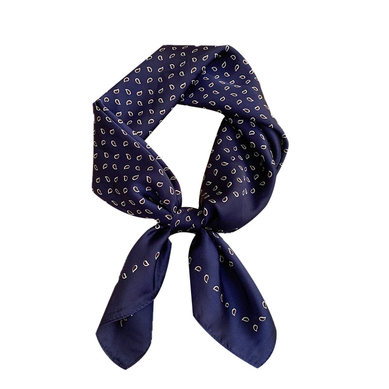 70 bufanda cuadrada de seda de imitación, bufanda de seda de flor de anacardo retro de alta calidad, pañuelo para el cabello, bufanda multiusos, chal superior de tubo