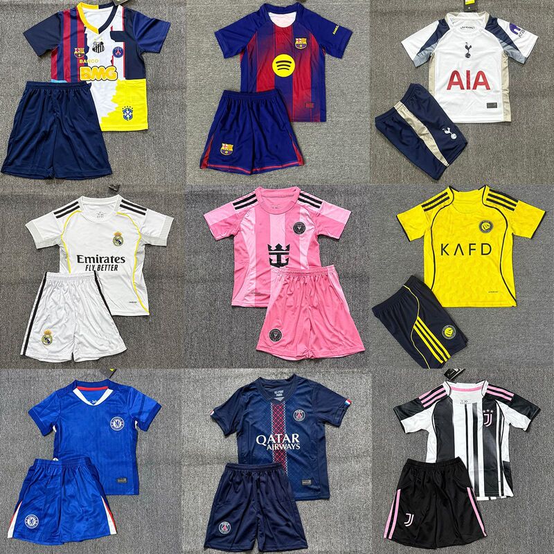Football Uniform Set 2526 Real Madrid Children's Clothing Arsenal Manchester City Barcelona Miami Paris Jersey