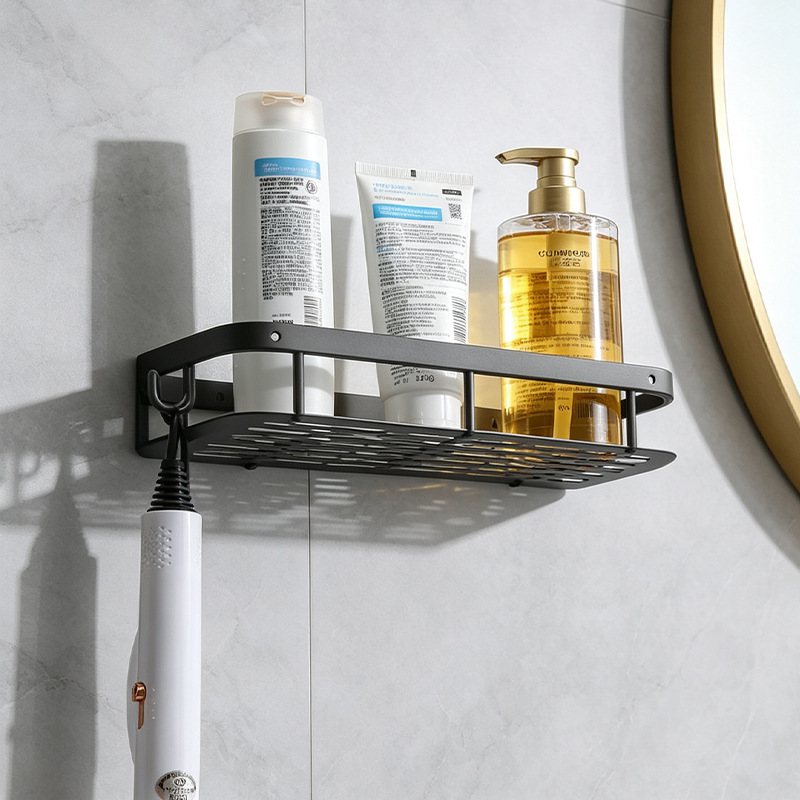 High-End Bathroom Storage Rack, No-Drill Wall-Mounted Kitchen and Washroom Vanity Hair Dryer Storage Rack High-End Bathroom Storage Rack, No-Drill Wall-Mounted Kitchen and Washroom Vanity Hair Dryer Storage Rack