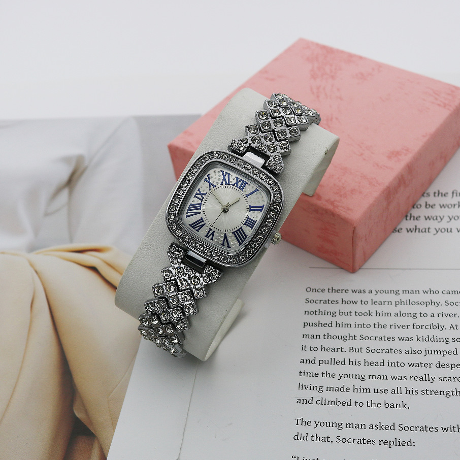 Solid Color Pattern Shiny Solid Color Jewelry Buckle Quartz Women's Watches