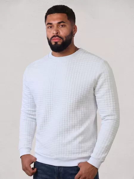 Cross-border spring and autumn American-style new loose-fit casual top for men, featuring a simple, sporty plaid design, round neckline, and long sleeves