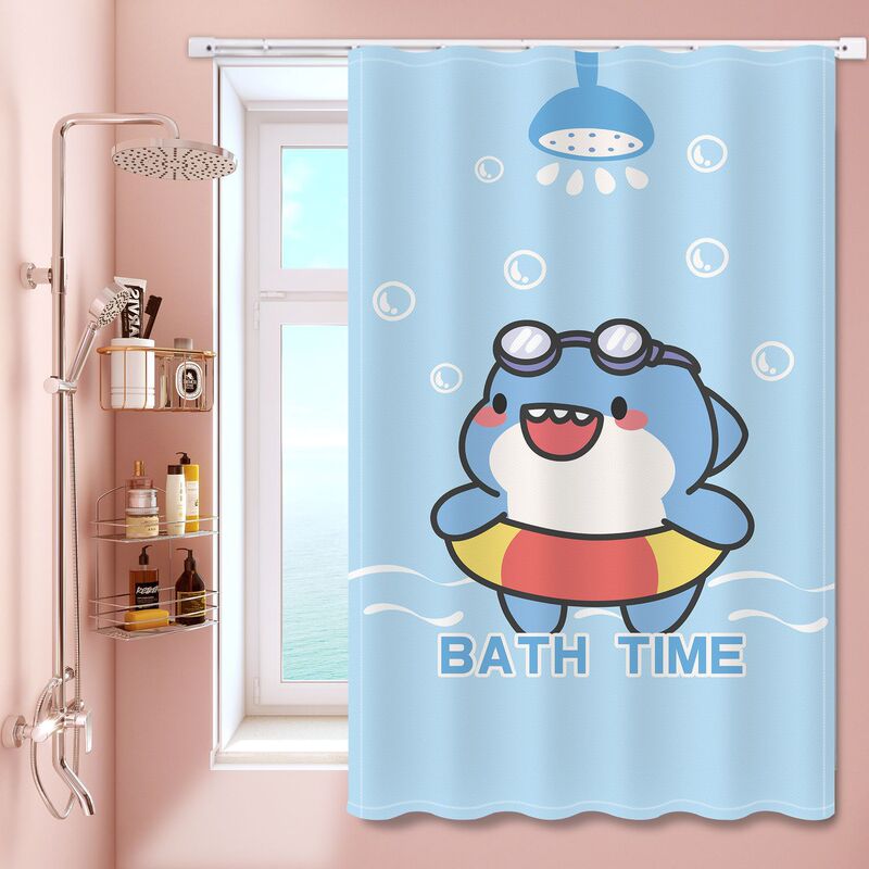 Bathroom Curtains Without Punching Holes, Bathroom Shower Room Windows, Waterproof and Anti-Light Blocking Curtains, Hanging Curtains, Blackout Curtains