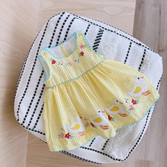 2023 Baby Summer Vest Dress for Girls: Little Duck Design, Stylish Ins-Style Lightweight Dress for Infants, EQ029