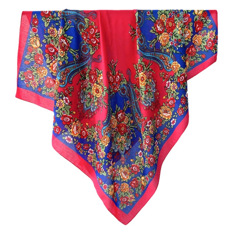 Nueva fotografía de viajes bufanda cuadrada grande de terciopelo de las mujeres siente estilo étnico al aire libre bufanda de protección solar con aire acondicionado bufanda cálida