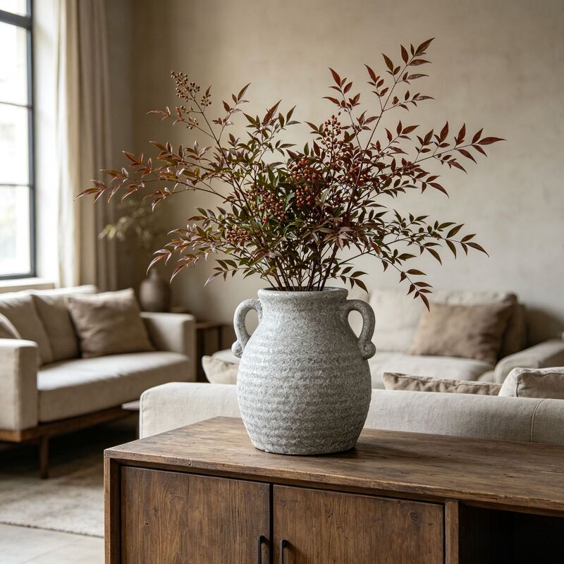 Wabi-Sabi Style Artificial Green Plant Pot, Ceramic Imitation Sandstone Vase, Vintage Matte High-End Craftsmanship, Chinese-Style Dried Flower Container Wabi-Sabi Style Artificial Green Plant Pot, Ceramic Imitation Sandstone Vase, Vintage Matte High-End Craftsmanship, Chinese-Style Dried Flower Container