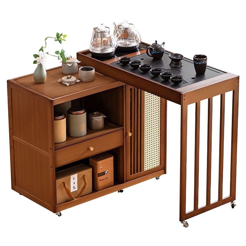 移动茶桌茶台小茶车阳台客厅家用全自动烧水壶一体泡茶几茶具套装|undefined