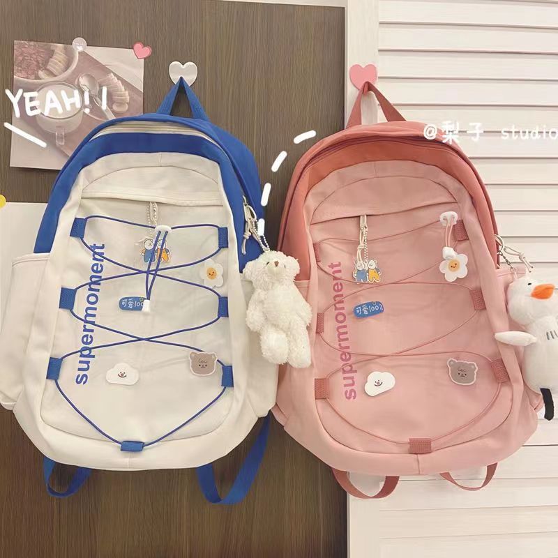 Japonés Harajuku Retro Ropa de trabajo Hong Kong estilo chica mochila estilo coreano ins estudiante de secundaria mochila mujer mochila de viaje
