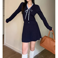 法式风套装女2025超火减龄气质一整套ootd穿搭韩系高级针织两件套