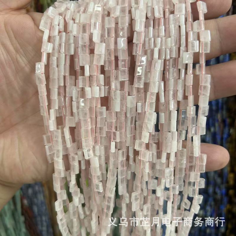 5*5mm双孔提拉米珠天然水晶玛瑙石头散珠串珠diy饰品手工材料批发|undefined