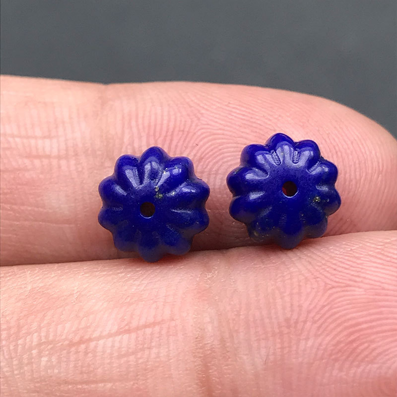 8mm Natural Lapis Lazuli Pumpkin Beads Spacer Beads DIY Accessories Star and Moon Buddha Beads Bodhi Bracelet Components