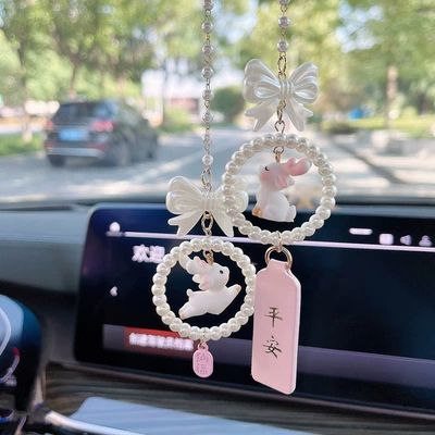 Car hanging Happy Pendant Car Hanging Cute - bow-deer-pink-peace