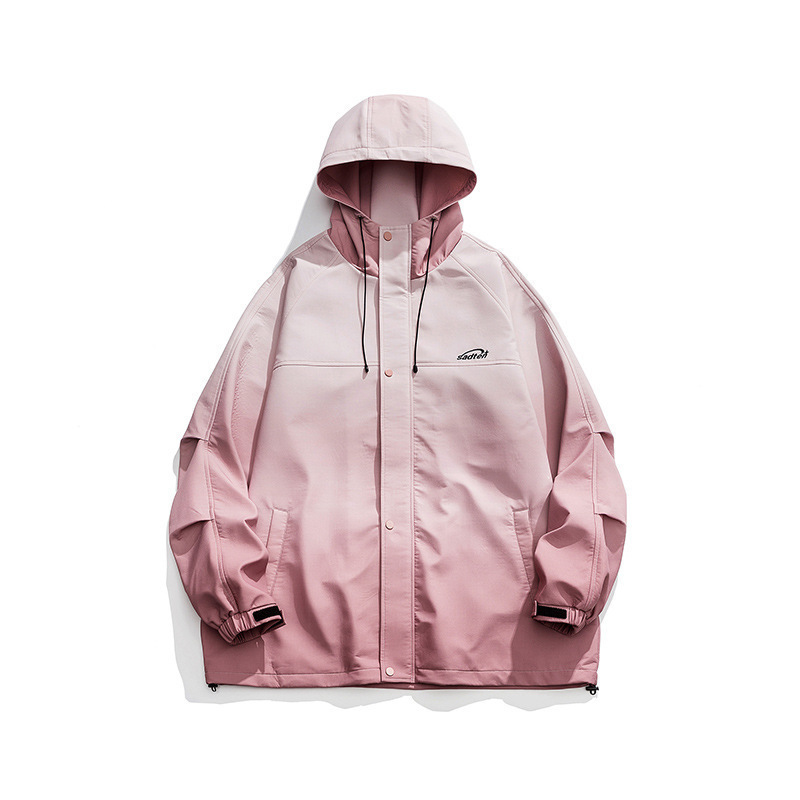 Montaña al aire libre chaqueta de asalto encapuchada hombre otoño japonés retro suelto de gran tamaño chaqueta de trabajo con cremallera