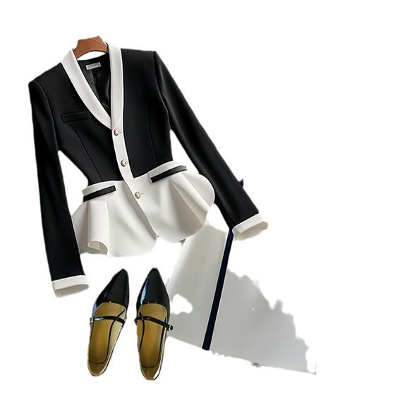 Fashion suit Women's 2024 Early Autumn New French Unique Elegant Suit Jacket Simple Line Decorative Skirt