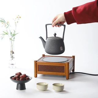 电陶炉竹制煮茶炉子禅意室内养生烧水器围炉煮水冬季茶道