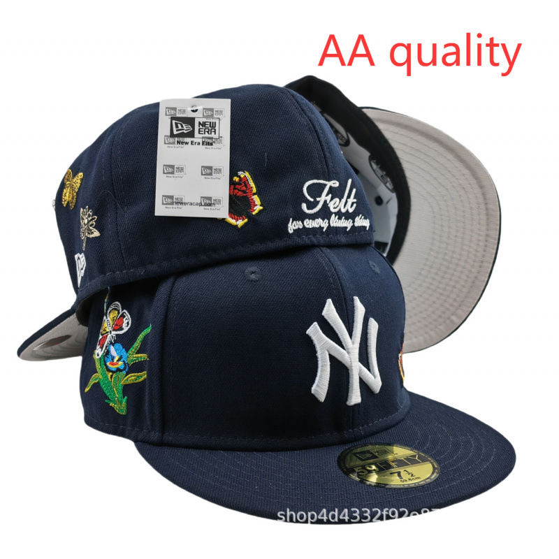 2025 nueva venta caliente exportación transfronteriza MLB gorra de béisbol AA patrón ala plana tamaño de moda sombrero de ala plana