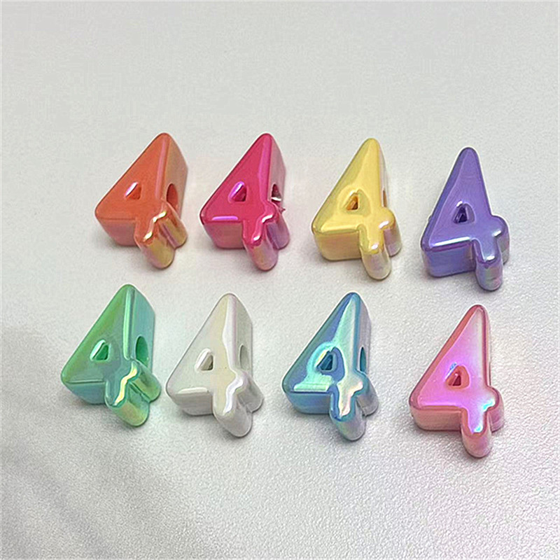 亚克力大孔镀彩数字0-9横孔发饰串珠diy手机链编绳等饰品配件|undefined