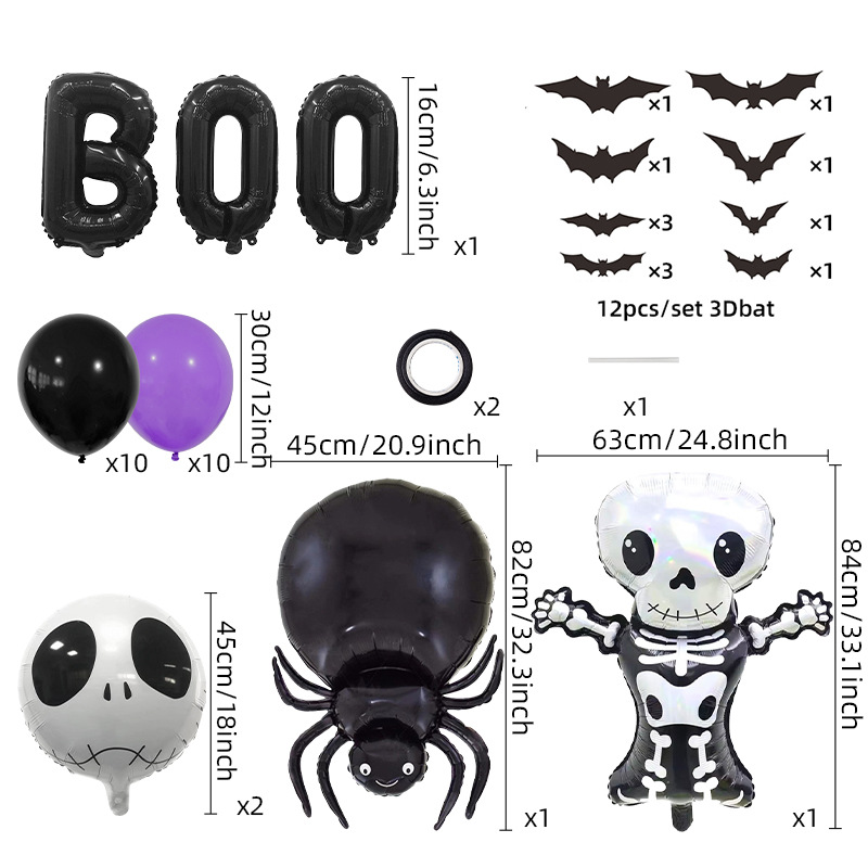 Funny, Cool Style Style Halloween Funny Cool Style Pumpkin Spider Skull Aluminum Film Party Festival Balloons