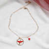 Demi-season red accessory, necklace, sweater, short chain for key bag , Japanese and Korean