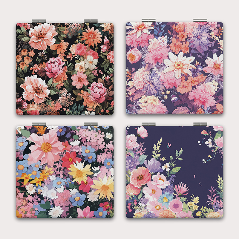High quality retro folding double-sided handheld mirror for students