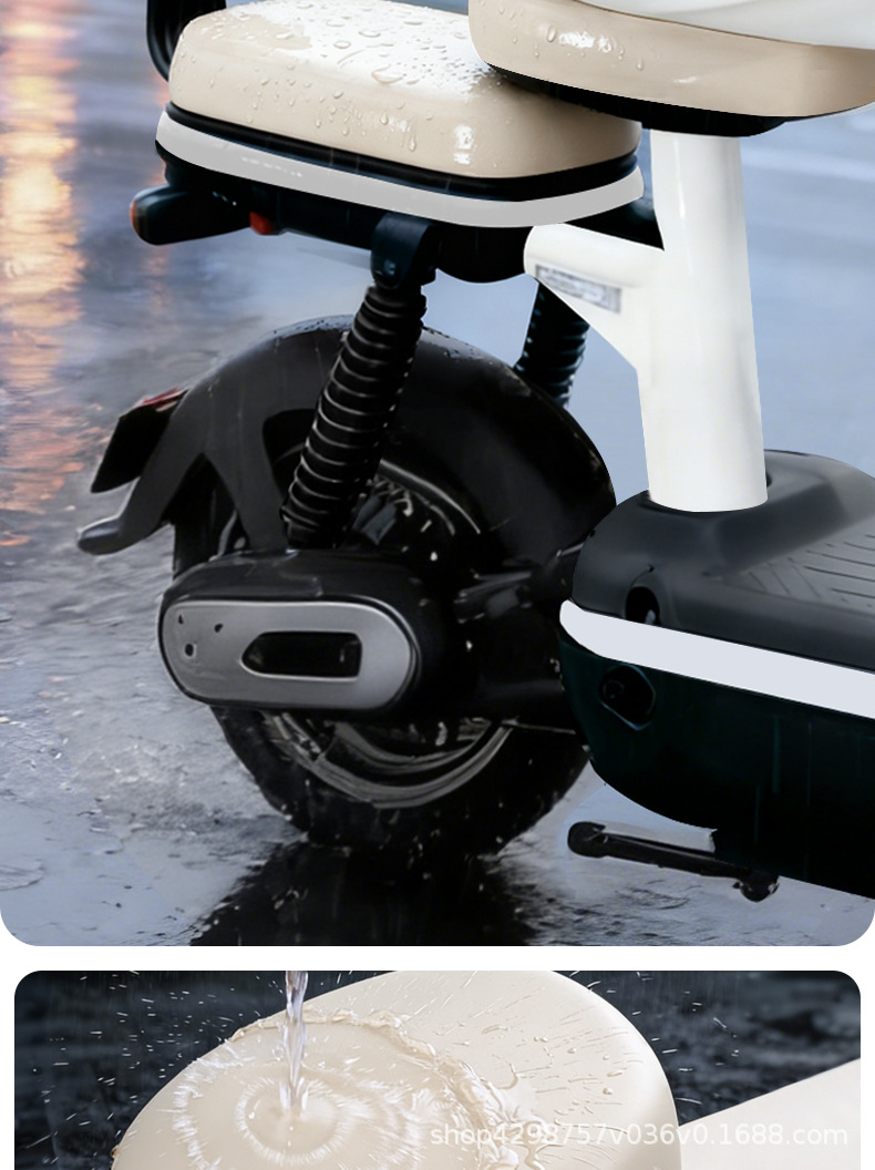 Electric Vehicle Seat Cover Waterproof and Sun-Proof, Universal Leather Seat Cover for Small Electric Bikes Like Yadea and Aima