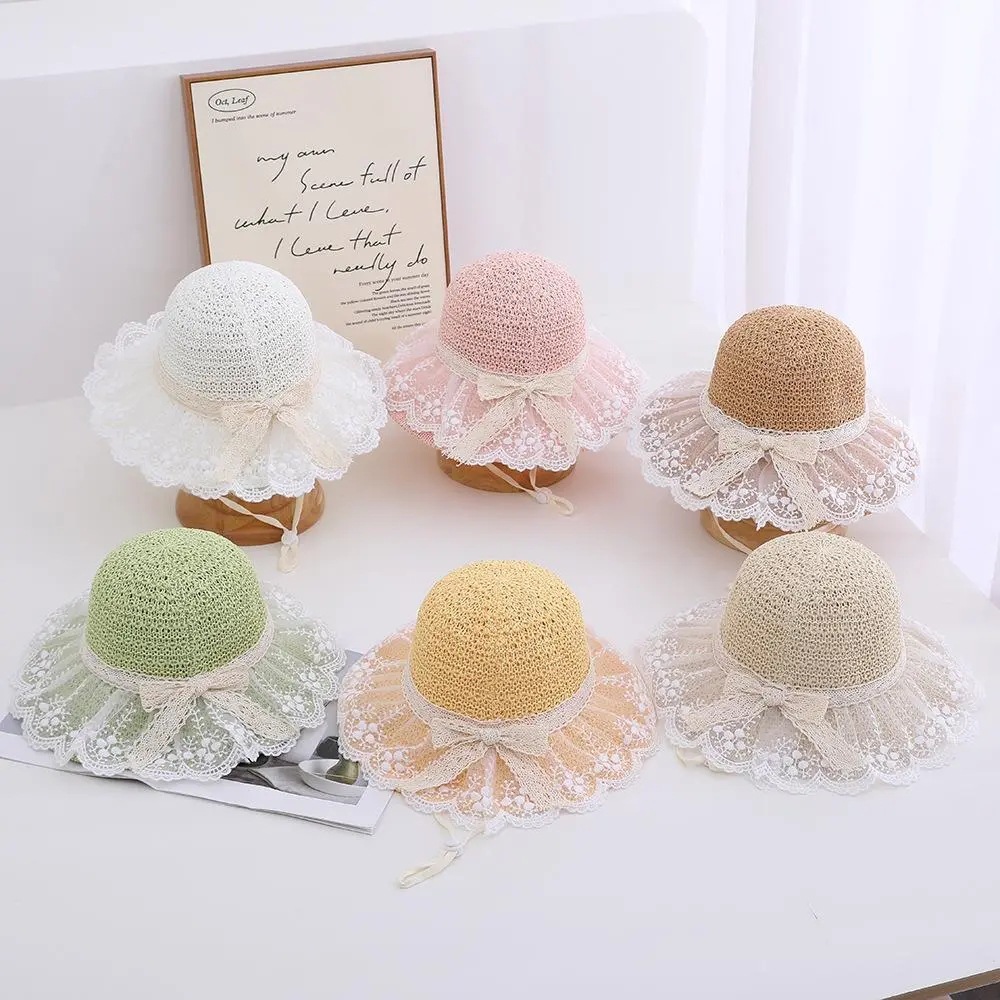 Sombrero para el sol para niñas Sombrero para el sol para niñas de estilo fino de verano Sombrero para el sol Sombrero de paja para niños de princesa de playa linda