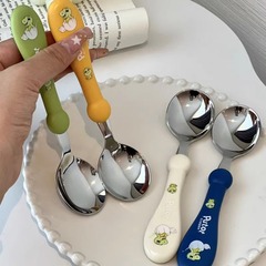 儿童不锈钢勺子宝宝调羹便携可爱卡通餐具吃饭专用家用小汤勺批发