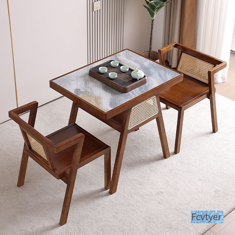 Hao Gang sala de estar ocio mesa de té tabla de combinación de muebles de almacenamiento cuadrado pequeño balcón silla de roca doméstica