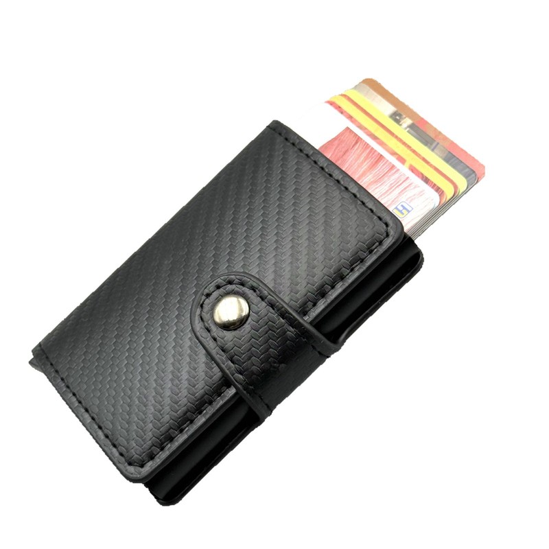 国境を越えた盗難防止カードスワイプバッグ RFID Amazon ホットセールカーボンファイバー大容量男性と女性の財布メタルカードボックス|undefined