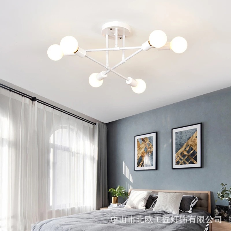 Cross-border Nordic Ceiling Lamp Restaurant Creative led Indoor Lamps Iron Art Living Room Study Industrial Wind Ceiling Lamp