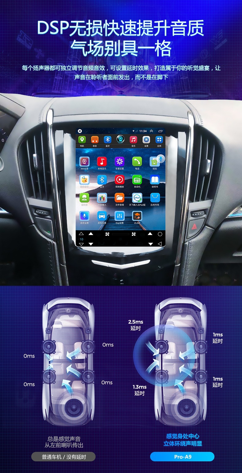 Suitable for Cadillac Ats Atsl Xts Srx Cts Cadillac Dvd Vertical Screen Navigator