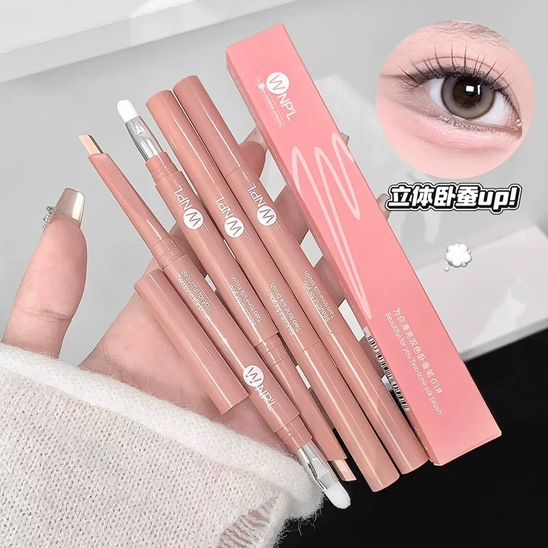 Two-color brightening highlighter, double-sided eye shadow, 2 in 1
